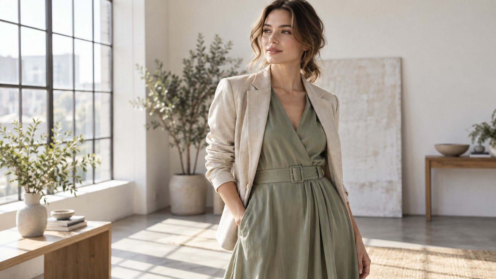 Balanced outfit with a defined waist
